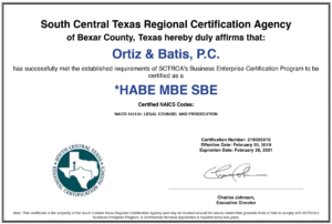 OB Law PC SCTRCA Certificate